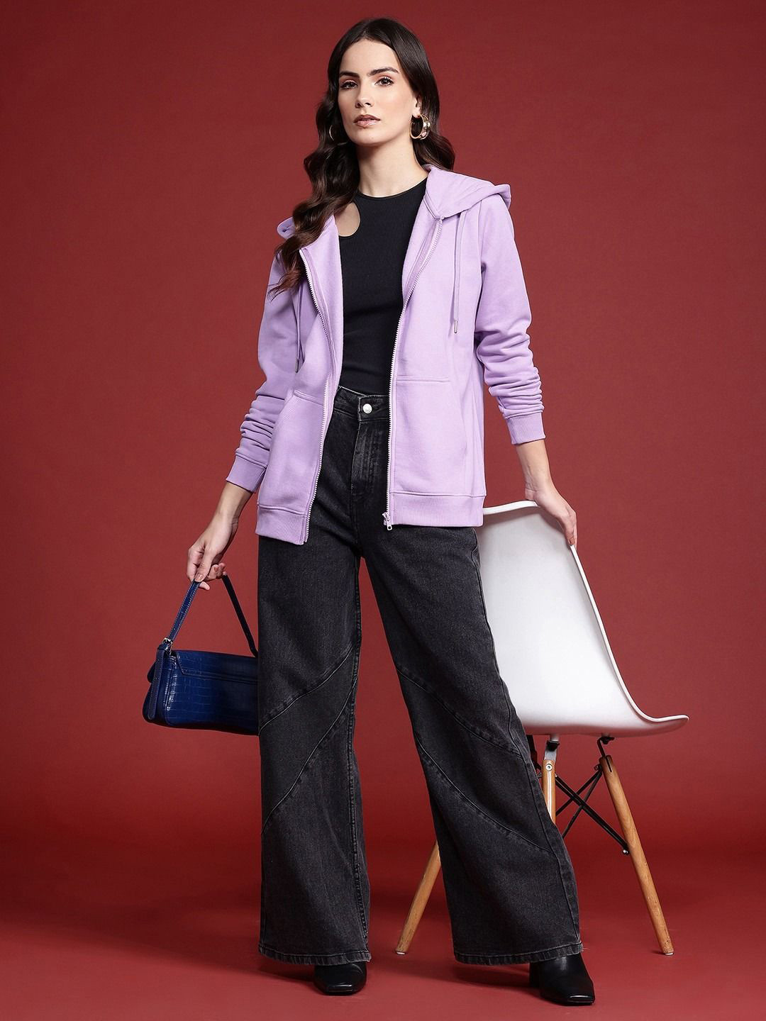 The Roadster Lifestyle Co. Women Hooded Anti Odour Zipper Sweatshirt