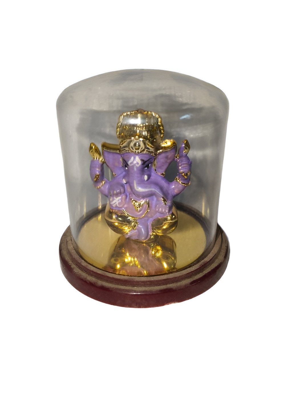 Rare Planet Purple & Gold-Toned Lord Ganesh Religious Idol Showpiece