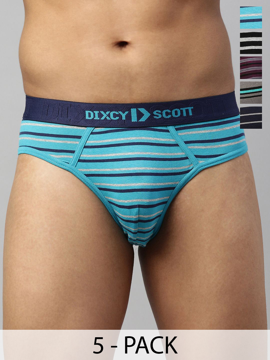 DIXCY SCOTT MAXIMUS Pack Of 5 Mid-Rise Basic Briefs MAXB06 FLUX-BRF-1/5
