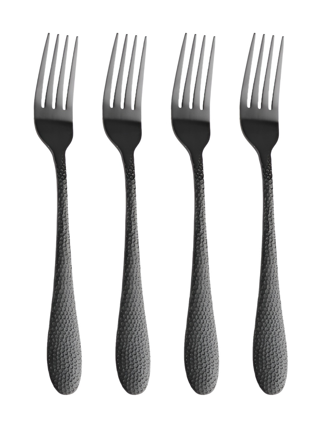 Myntra Elegant Homes Black 4 Pieces Stainless Steel Serving Forks
