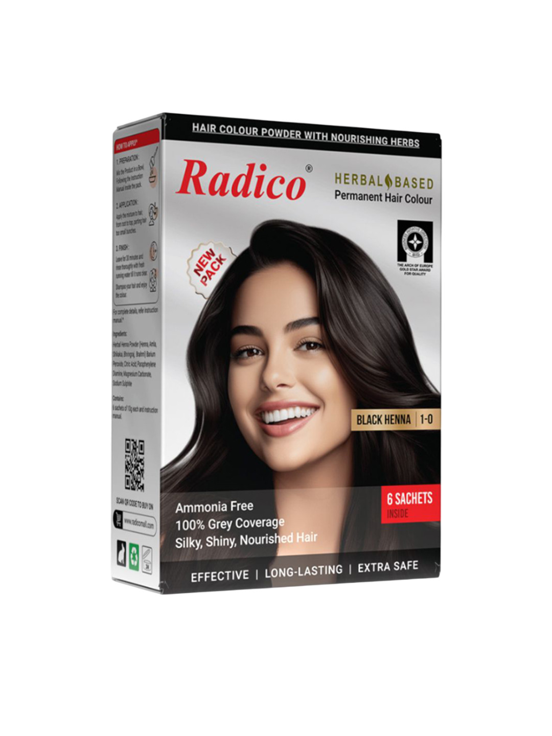 Radico Natural Herbal Based Hair Color- 60 g- Black