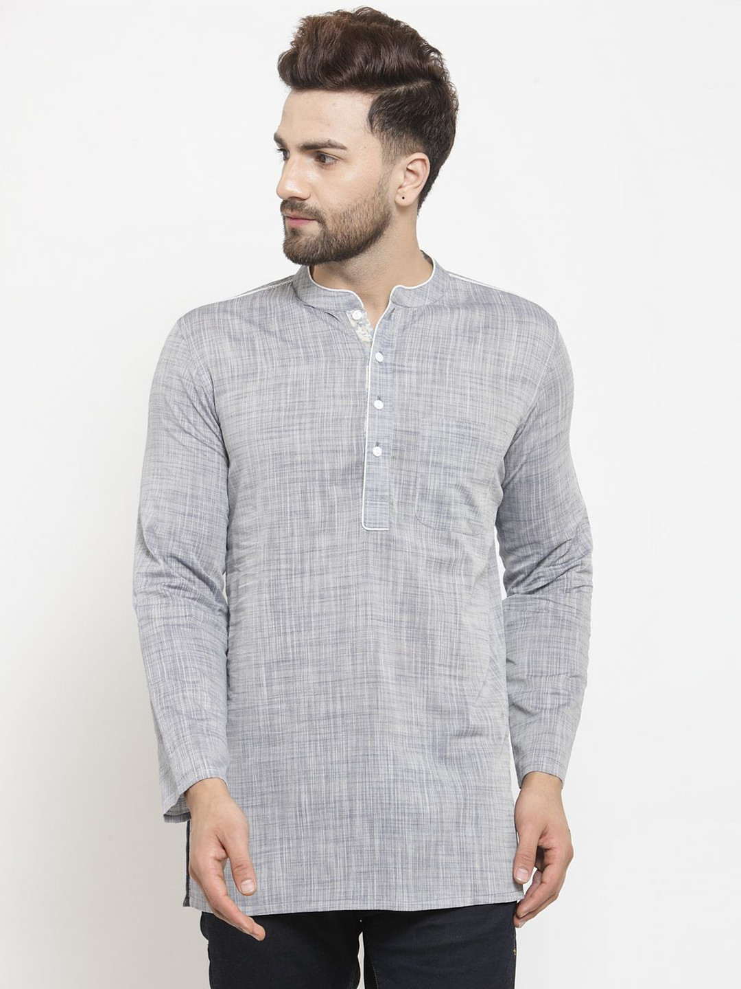 Arch element Men Solid Festive Cotton Straight Kurta