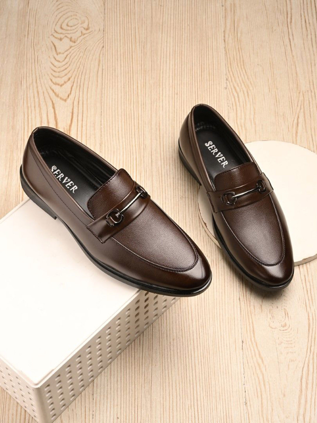 SERVER Men Round Toe Formal Loafers
