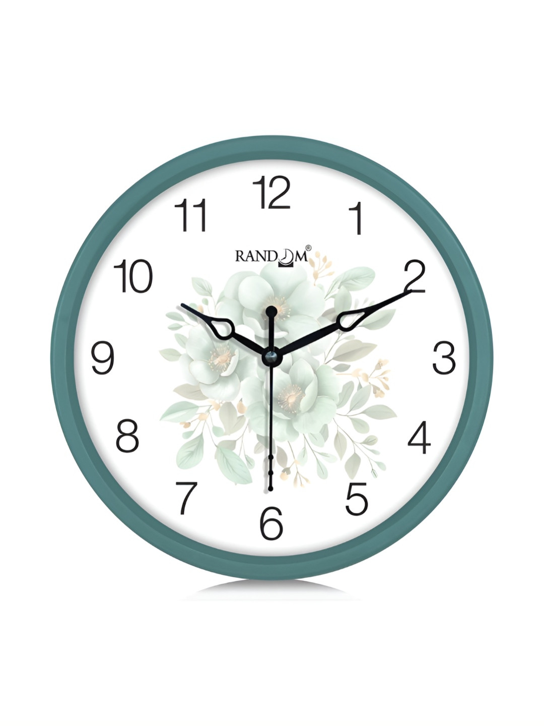 RANDOM White & Green Printed Traditional Wall Clock