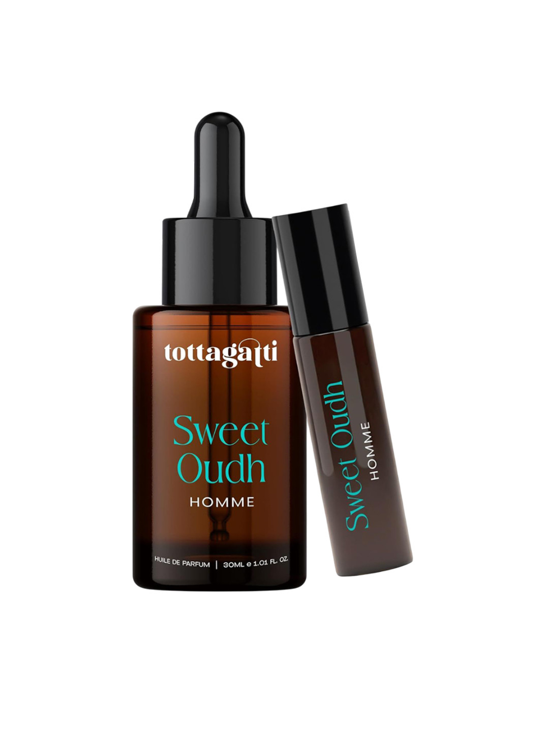 tottagatti Men Sweet Oudh Long Lasting Huile De Parfum - 30 ml & 10 ml Empty Bottle