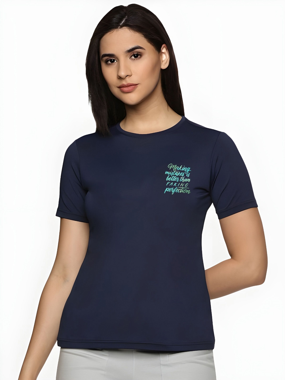 SZN Navy Blue Typography Short Sleeves T-shirt
