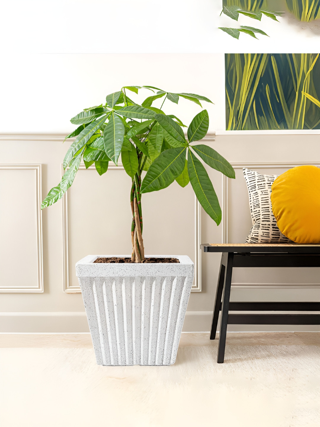 RUBOXA White 14-Inch Roto Mould German Polymer Big Size Planter