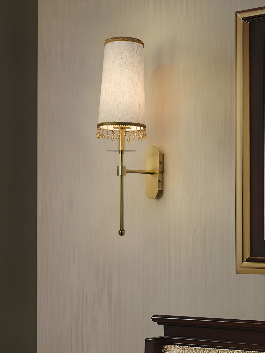 Fos Lighting Gold-Toned & White Frustum Shaped Metal Wall Lamp