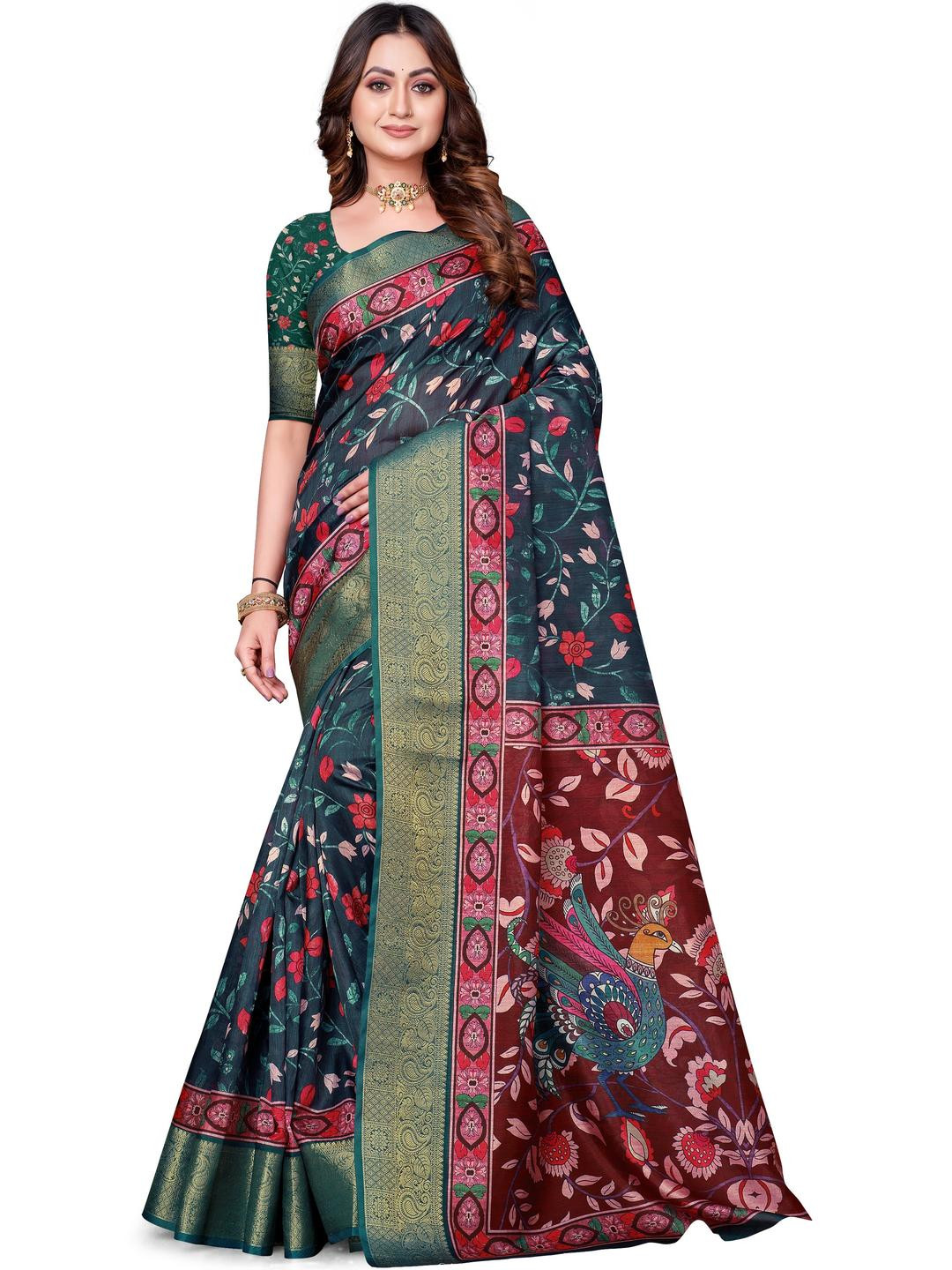 PARVOTSAV Multi Polyester Saree