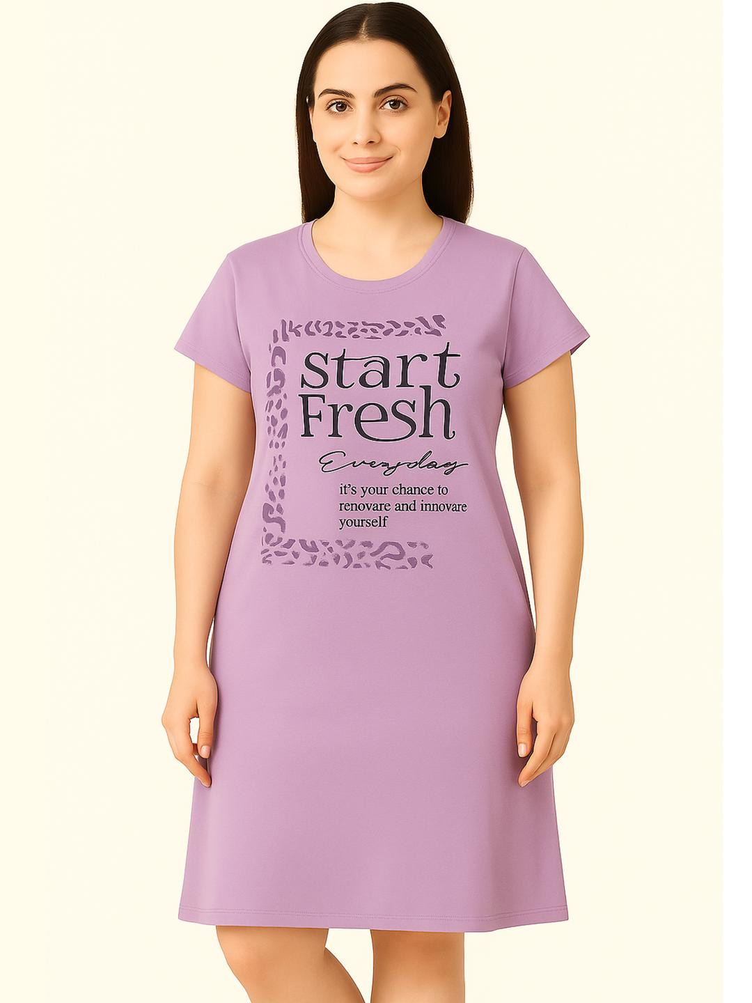 AWIBE Purple Pure Cotton Nightdress