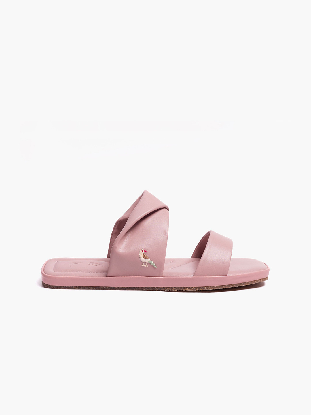 BIRDHOUSE Chidiya Women Pink Hand Embroidery Slides