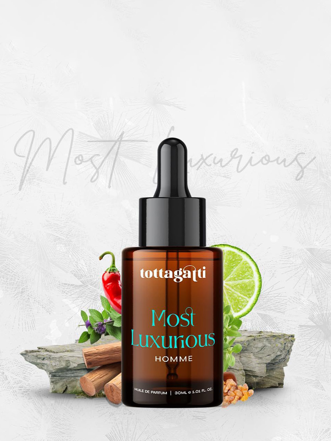 tottagatti Men Most Luxurious Long Lasting Huile De Parfum - 30 ml & 10 ml Empty Bottle