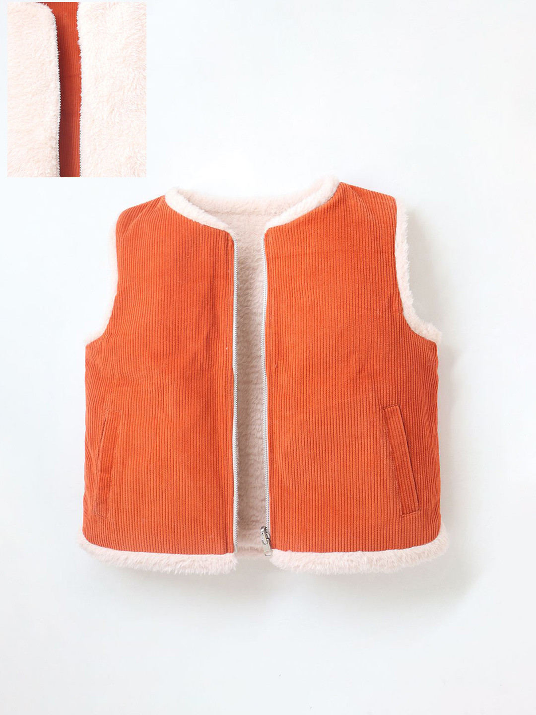 Cherry Crumble Unisex Kids Vertical Stripes Longline Sporty Jacket with Embroidered