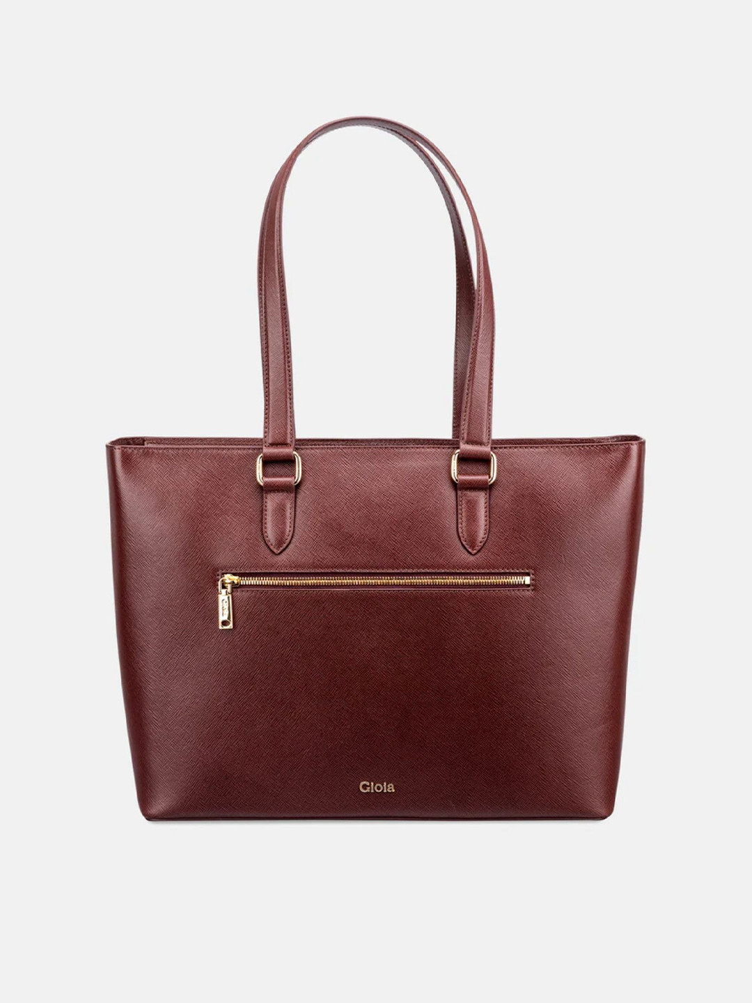 GIOIA Women Brown Leather Valeria Work Tote Bag