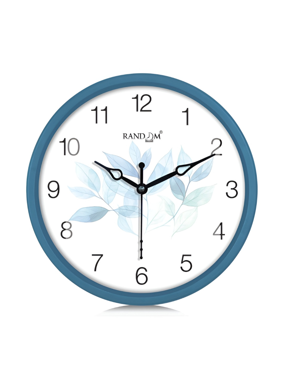 RANDOM White & Teal Printed Contemporary Analogue Wall Clock