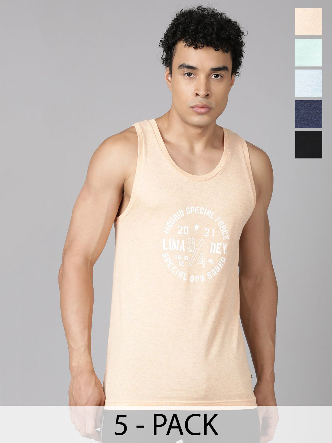 DIXCY SCOTT MAXIMUS Pack Of 5 Pure Cotton Gym Vests MAXGV18 ACTIVE-VST-1/5