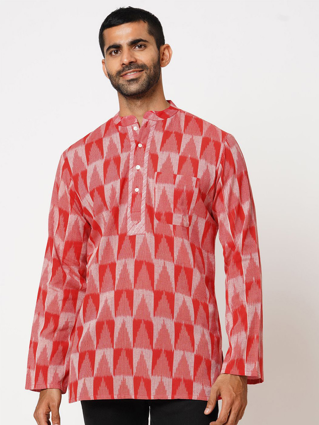 Arch element Men Checked Festive Cotton A-Line Kurta
