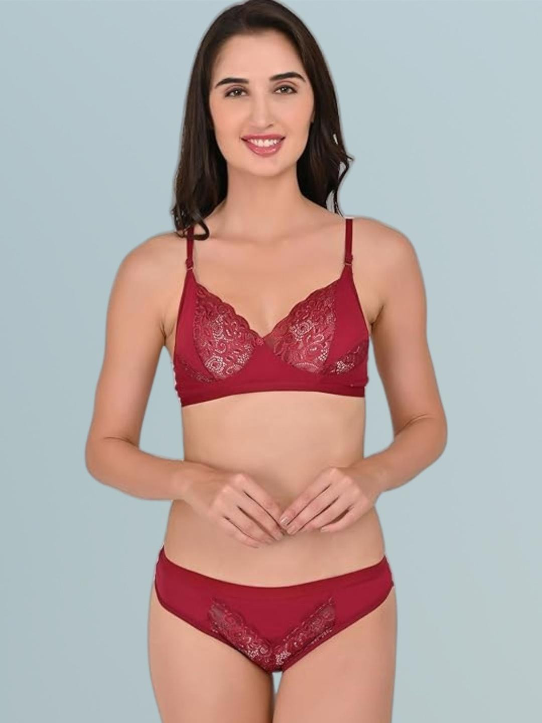 Adornstar Women Pack of 2 Combo Non Padded Lingerie Nightwear Set