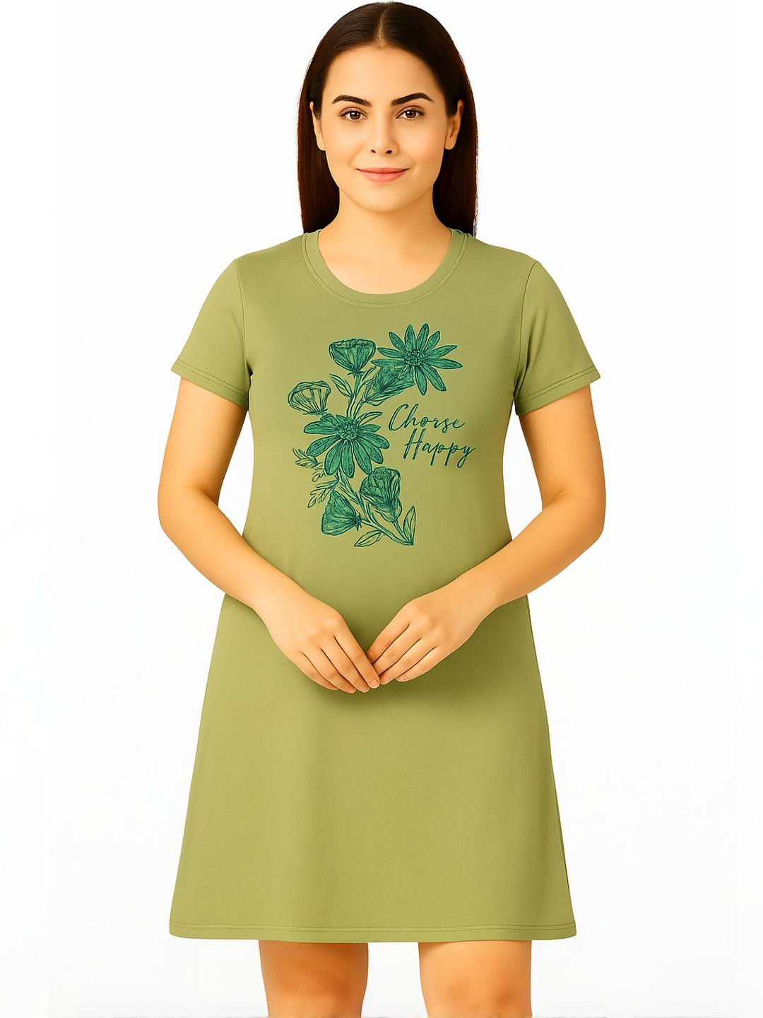 AWIBE Green Pure Cotton Nightdress