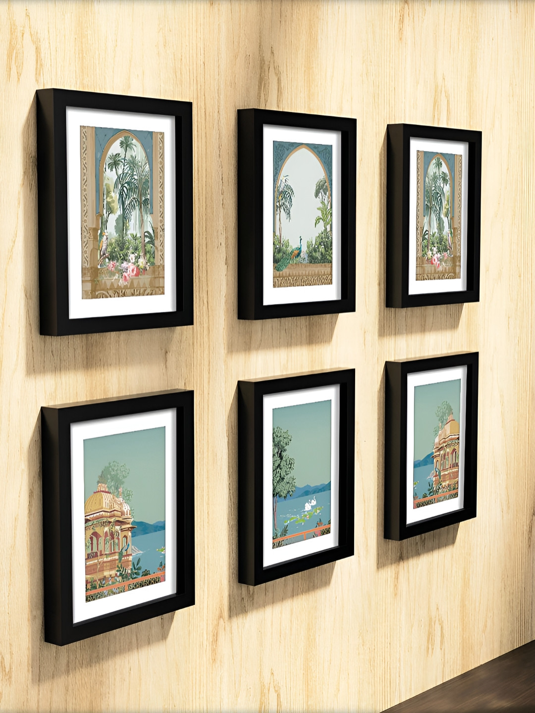 RANDOM White & Black 6 Pieces Decorative Abstract Wall Photo Frames