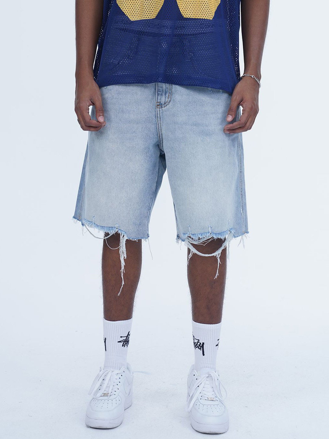 VALKYRE Unisex Washed Ripper Valkyre Cotton Denim Shorts