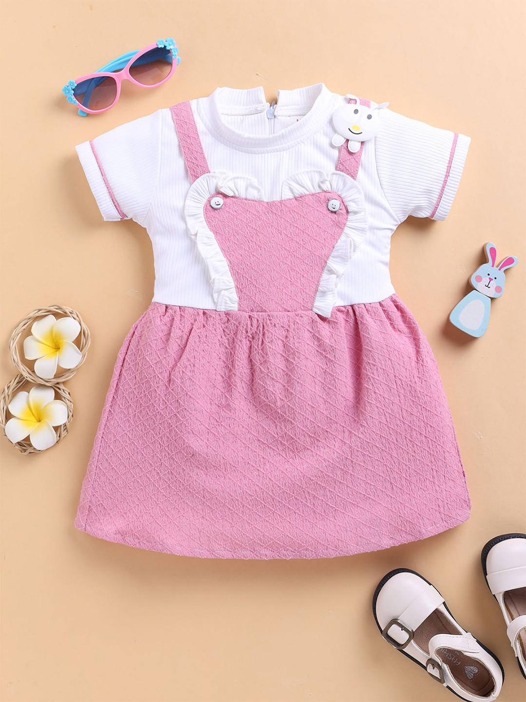 LACKii DOLL Girls Self Design Fit & Flare Dress