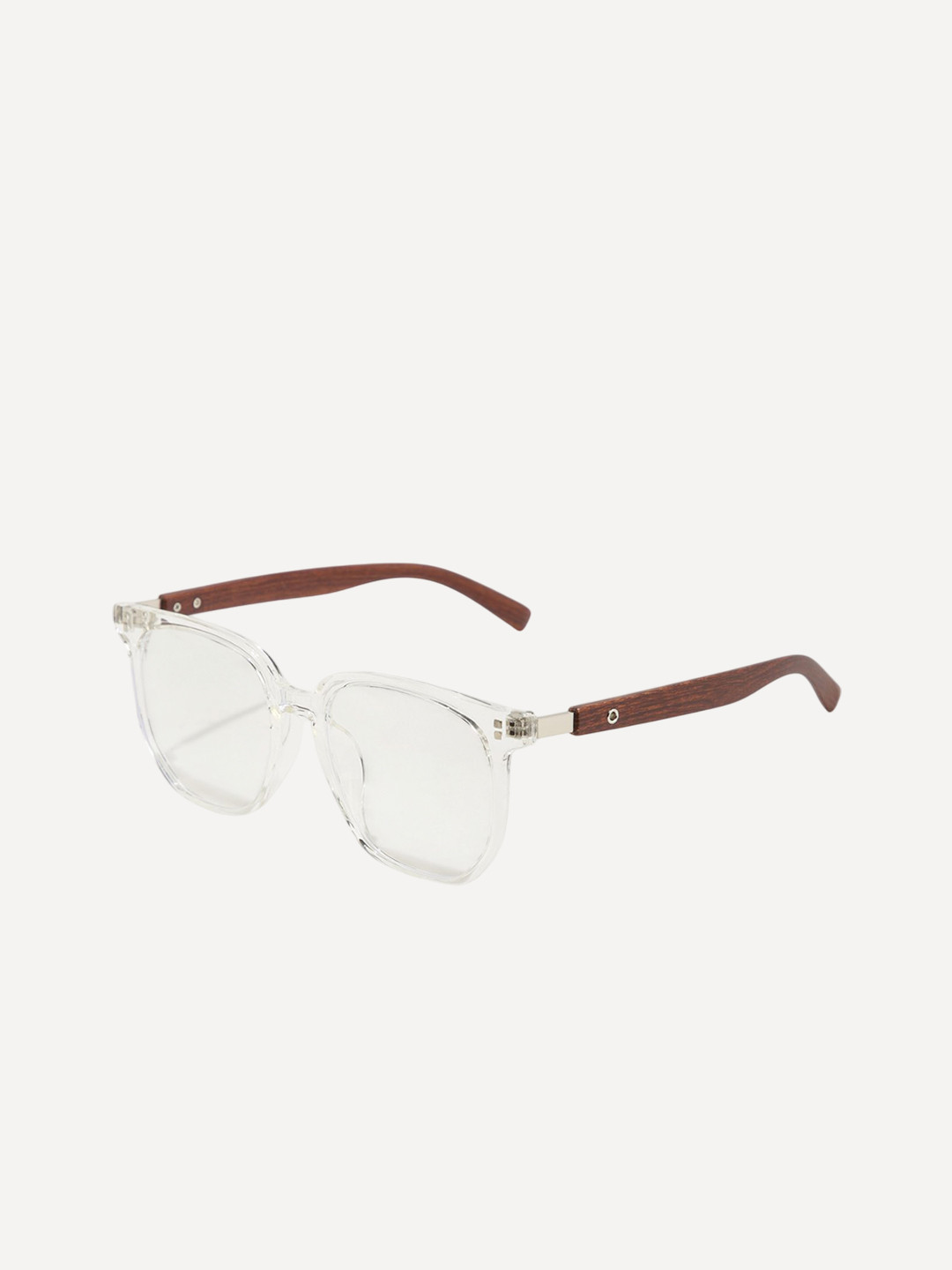 LULU & SKY Women Clear Lens & Brown Square Sunglasses with