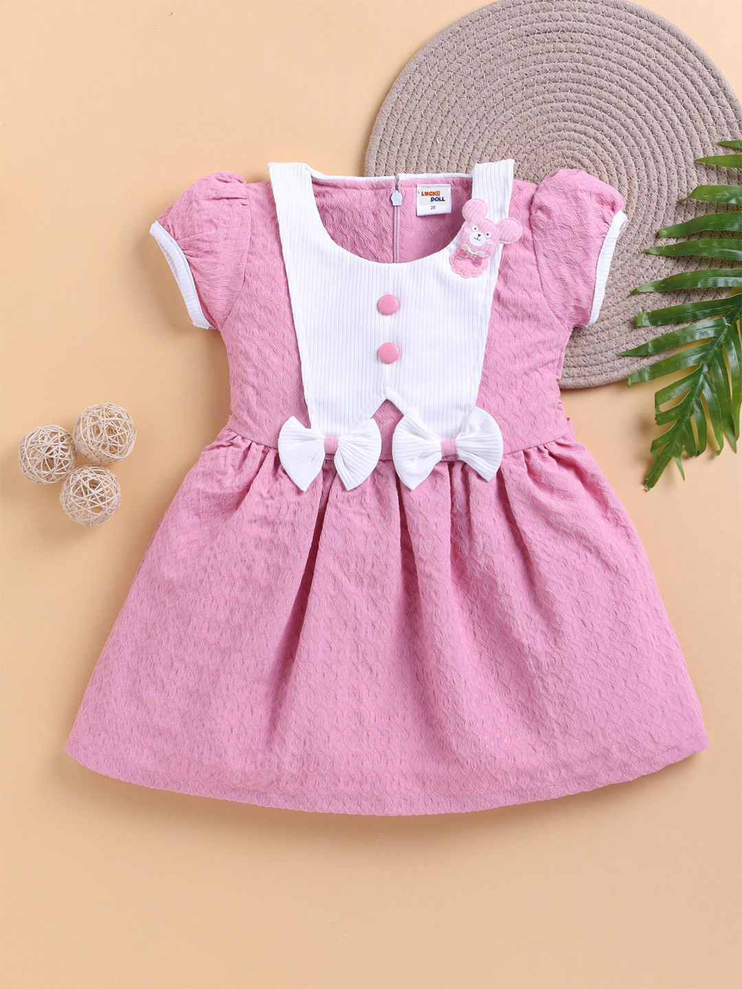 LACKii DOLL Girls Round Neck Fit & Flare Dress