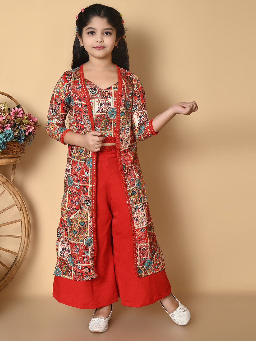 SPAMitude Girls Printed Top with Palazzos