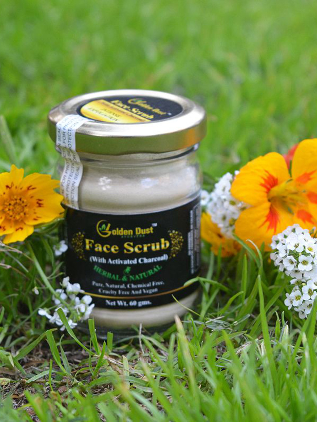 GOLDEN DUST AYURVEDA Face Scrub With Activated Charcoal - 60 ml