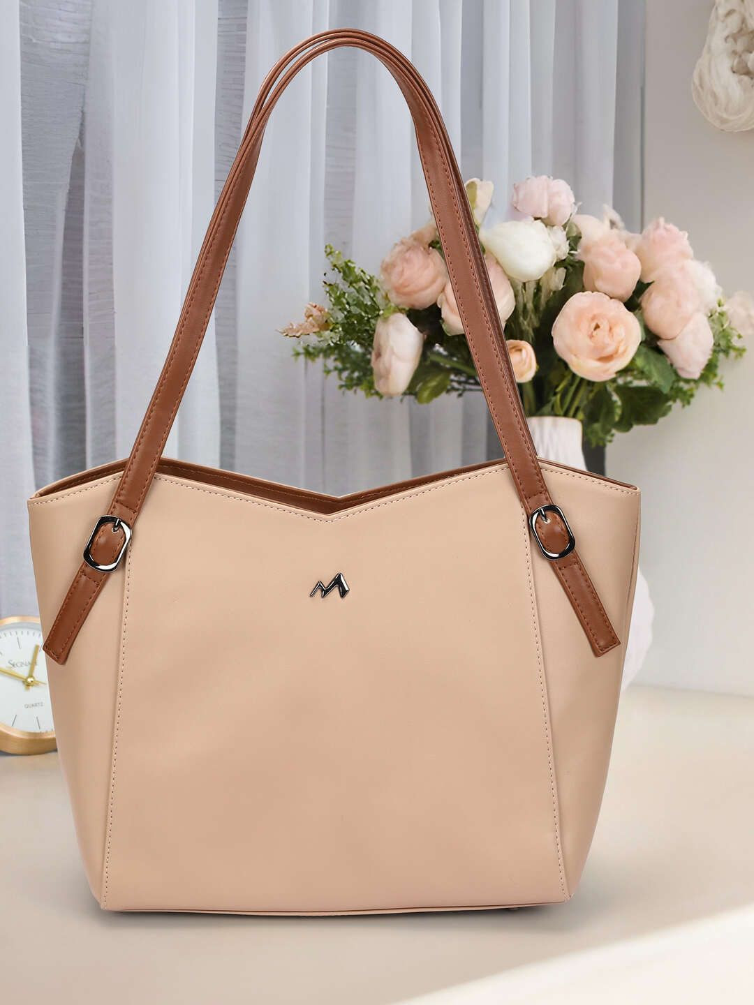 Metro Non-Detachable Sling Strap Structured Tote Bag