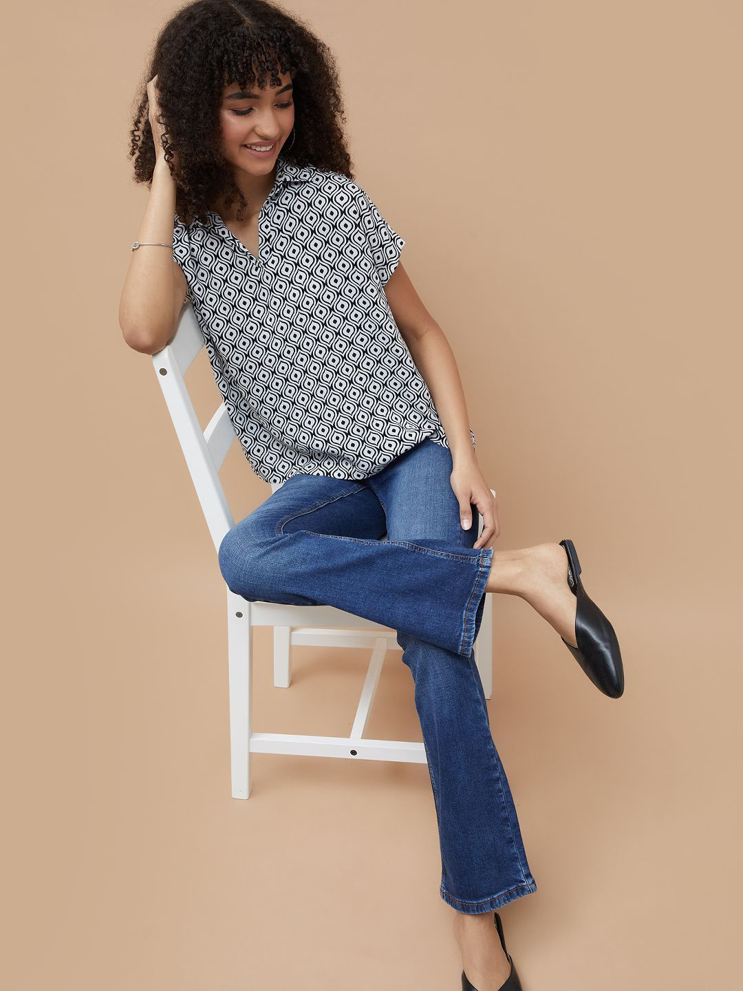 Fame Forever by Lifestyle Printed Shirt Coller Regular Top