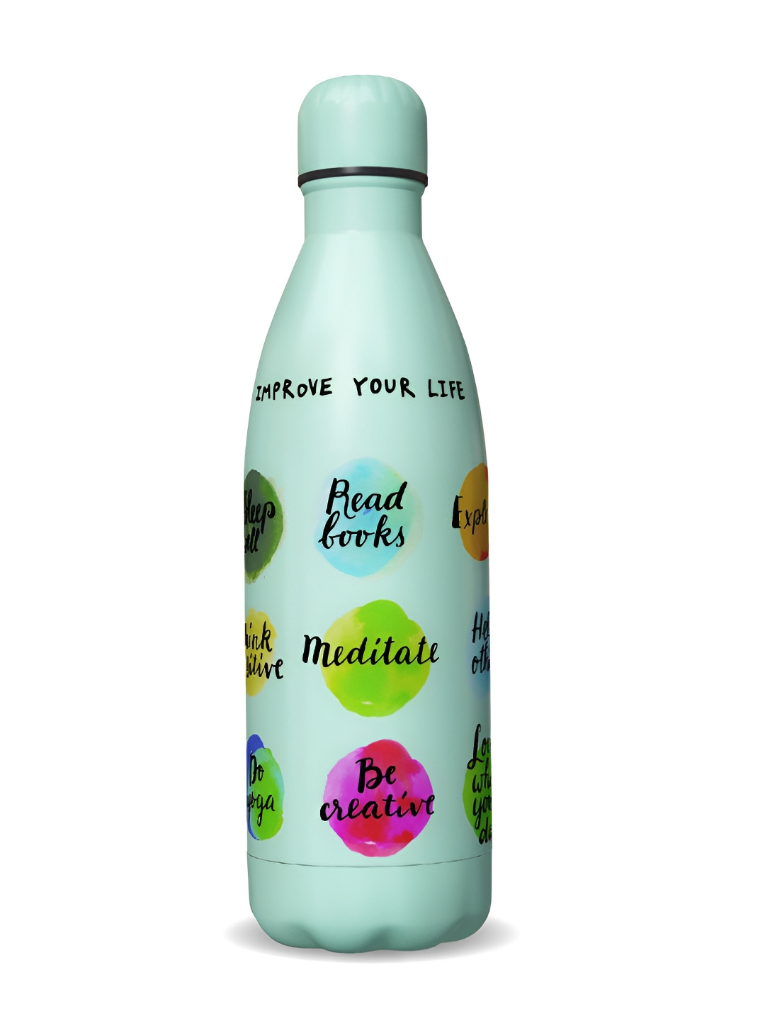 Speedex Green Typography Printed Stainless Steel Water Bottle 500ML