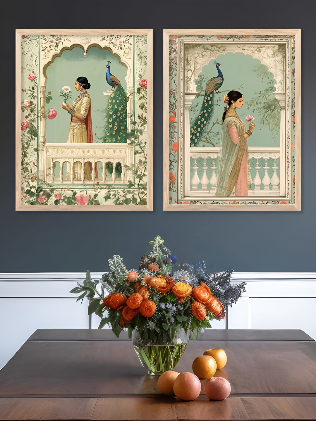 Kotart Brown & Green 2 Pieces Queens Printed Wooden Wall Arts