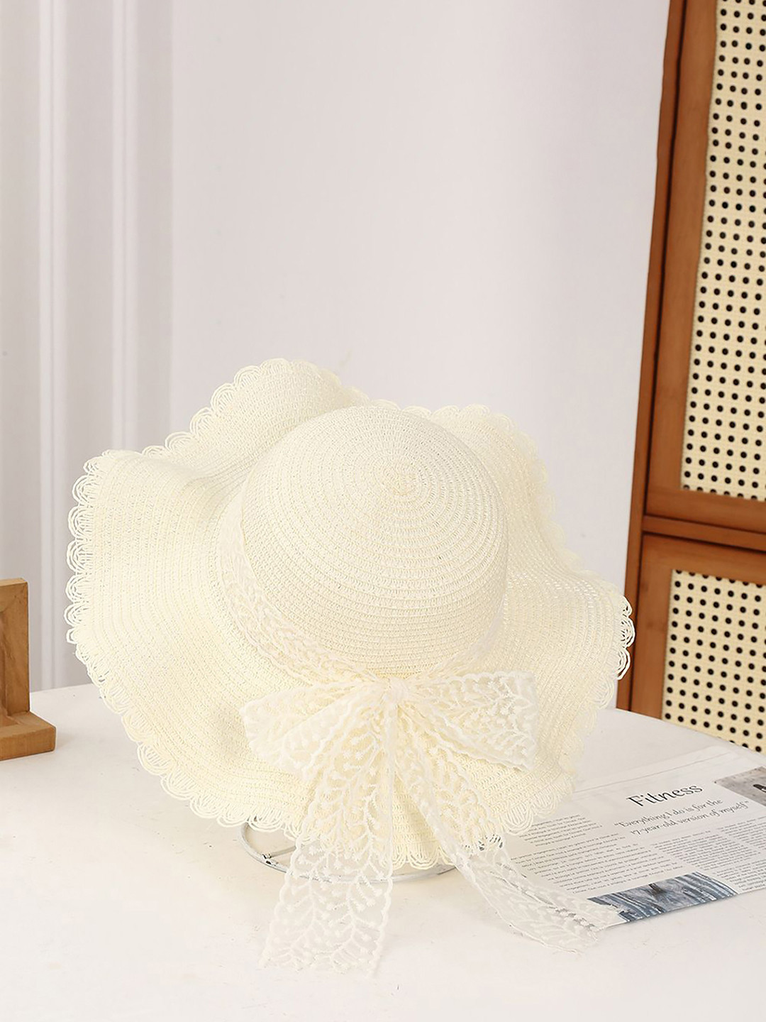 StyleCast x Revolte Women Self Design Sun Hat