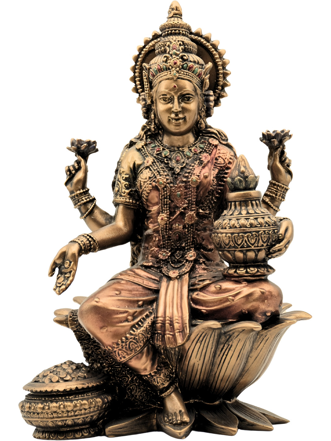 DIWAM HANDICRAFTS Yellow Textured Goddess Laxmi Showpieces