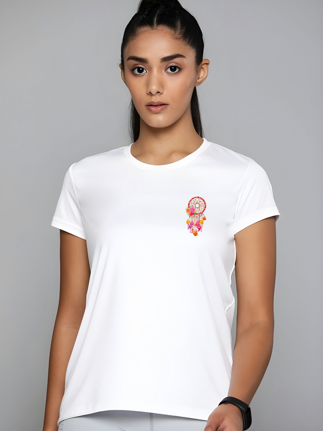 White Round Neck Graphic Casual Regular Fit T-shirt