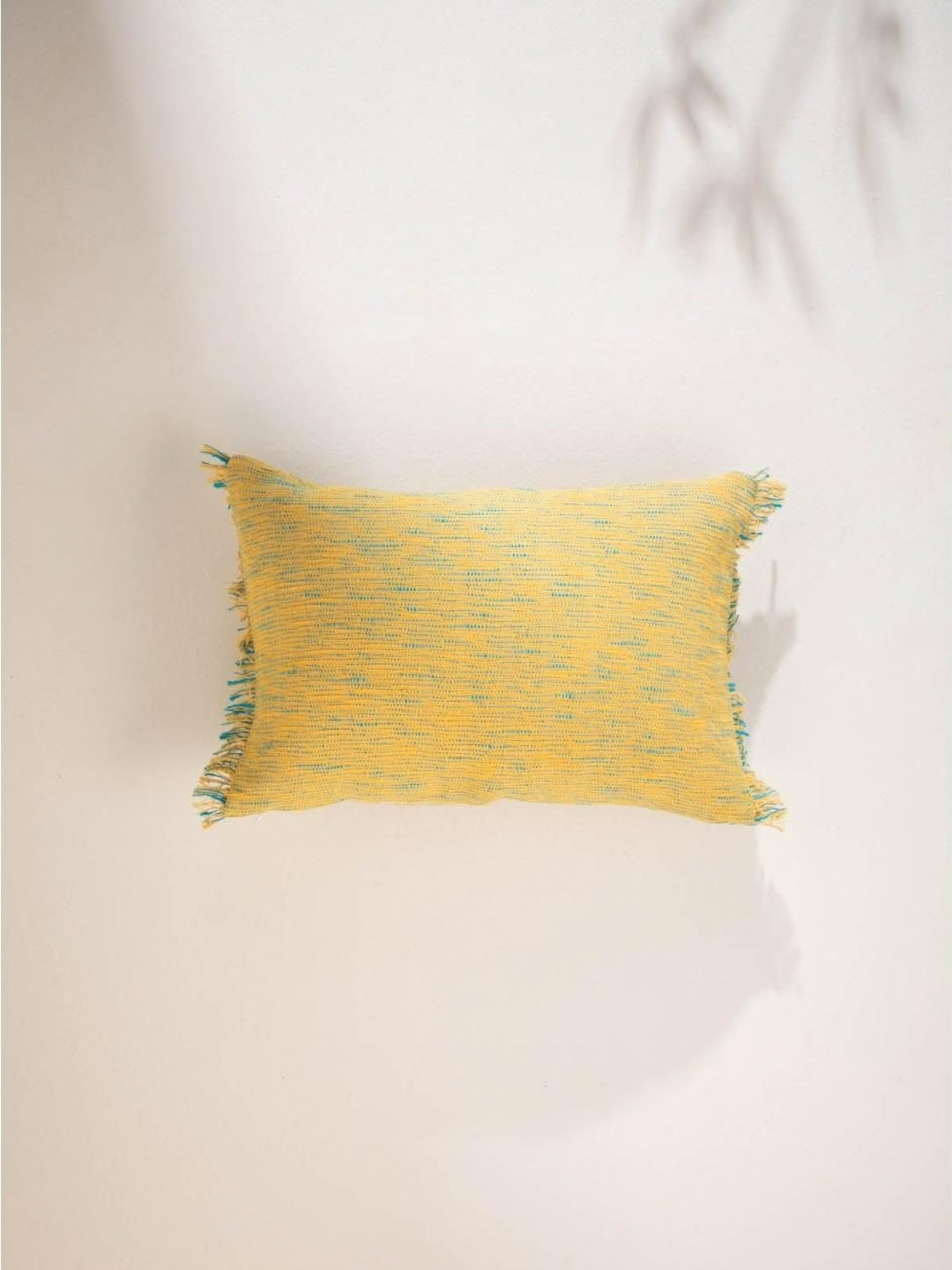 FREEDOM TREE Yellow & Blue Textured Pure Cotton Rectangle Cushion Covers