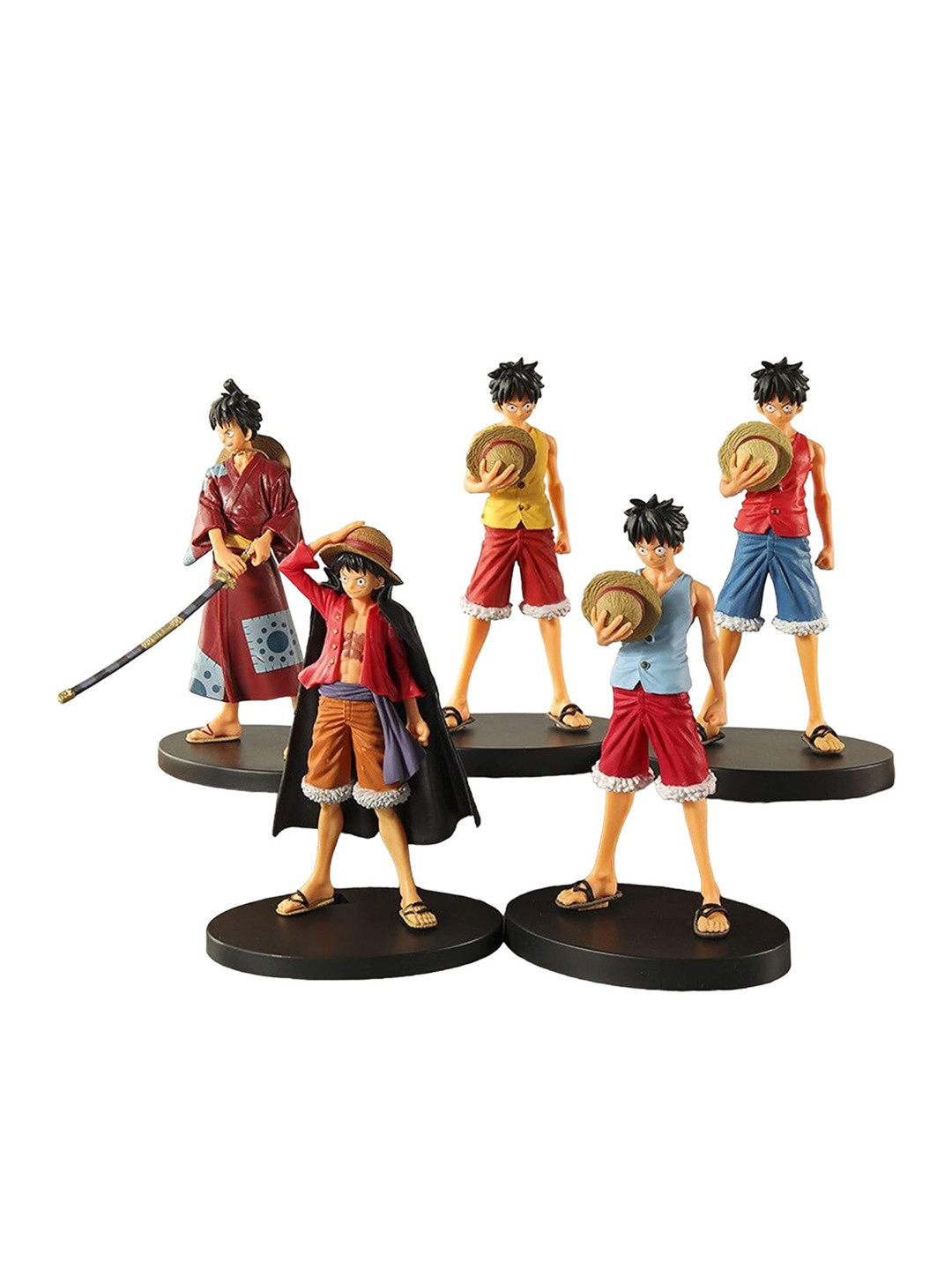 AUGEN Kids 5-Pcs Monkey D Luffy Action Figure Toys