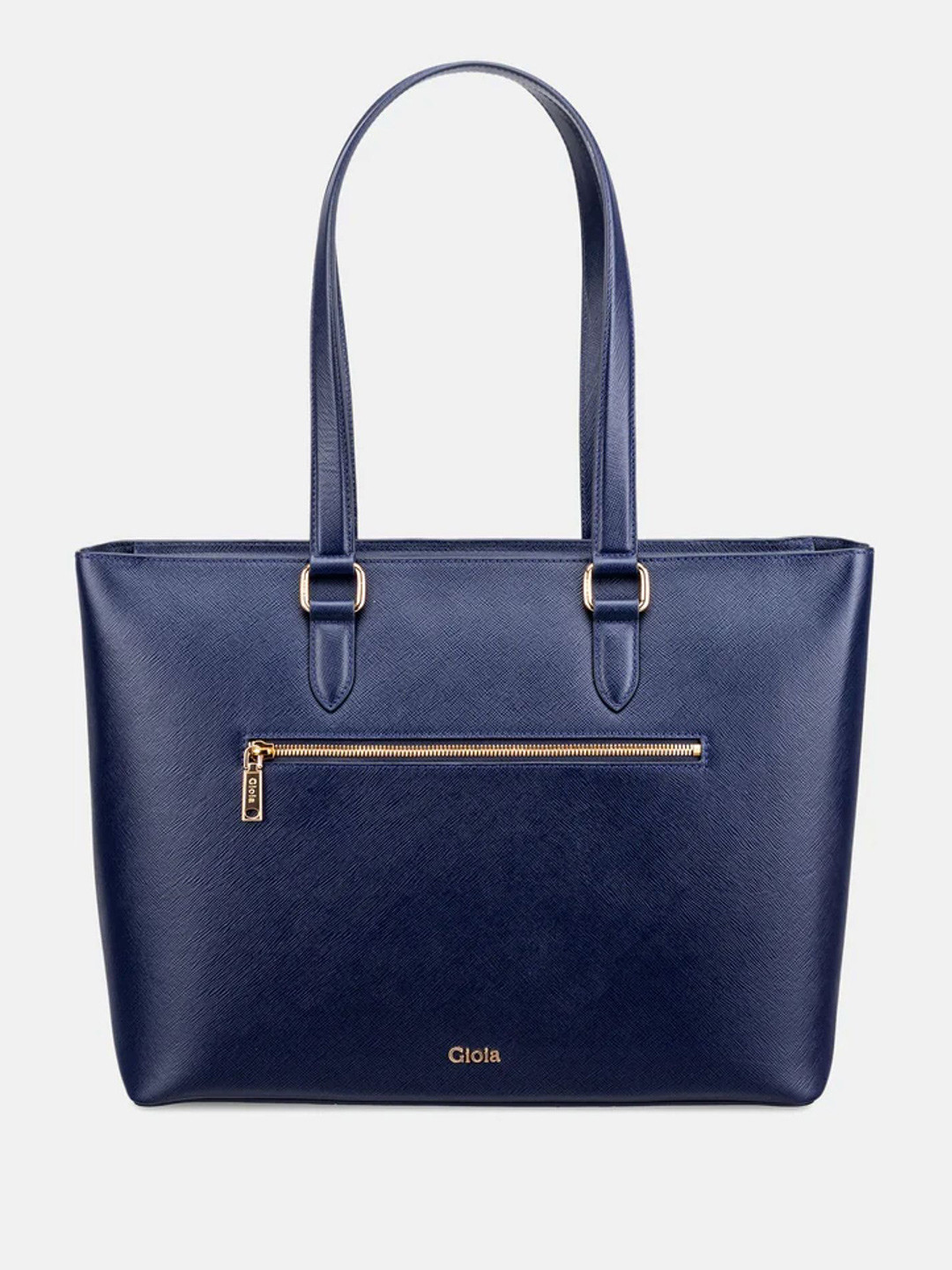 GIOIA Women Dark Blue Leather Valeria Work Tote Bag
