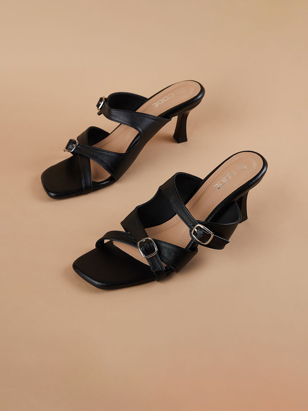 CODE by Lifestyle Women Kitten Heels Sandals With Buckles