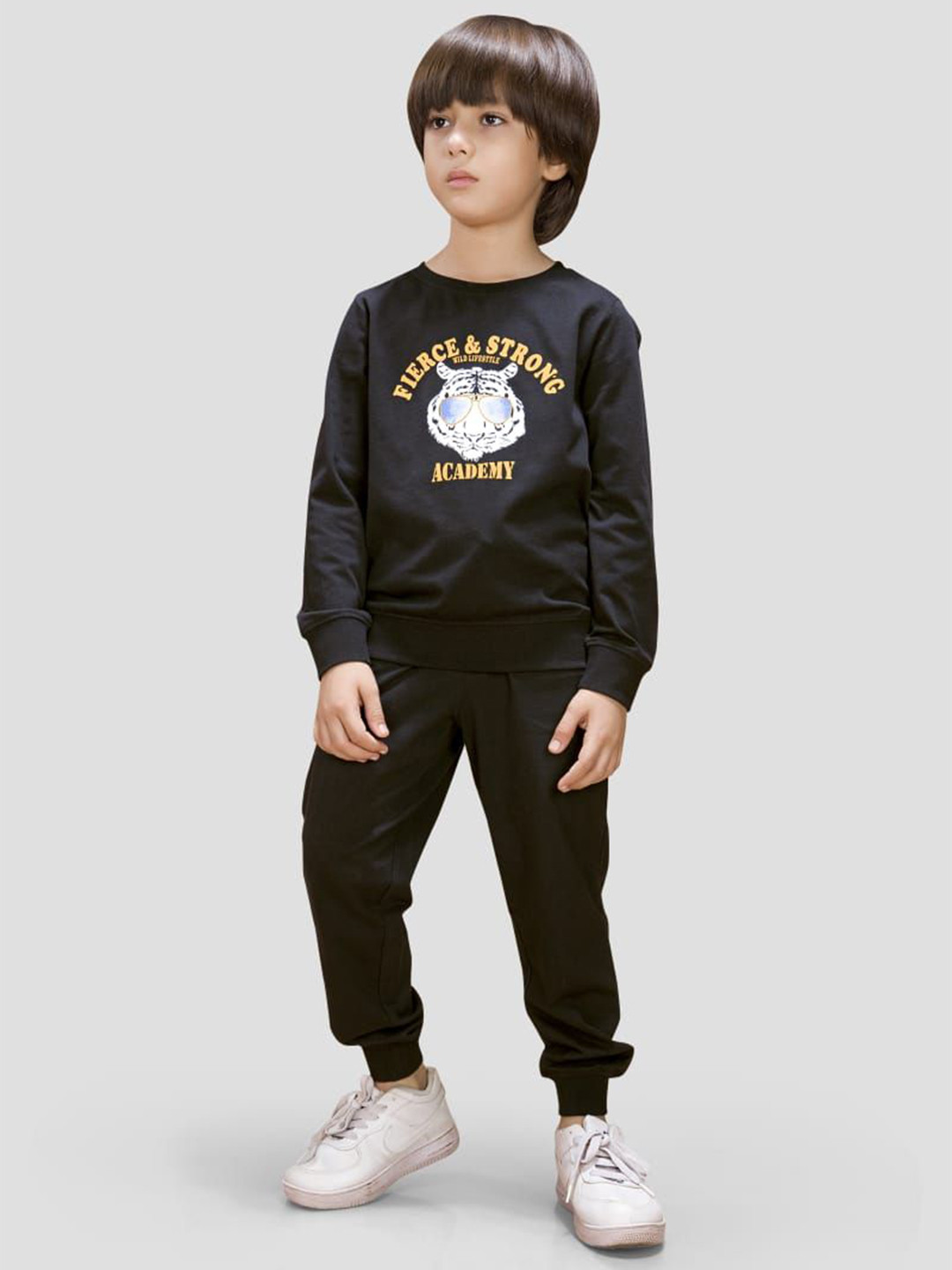 TRESNOVA Boys Tiger Printed Antimicrobial Pure Cotton T-shirt And Joggers Clothing Set