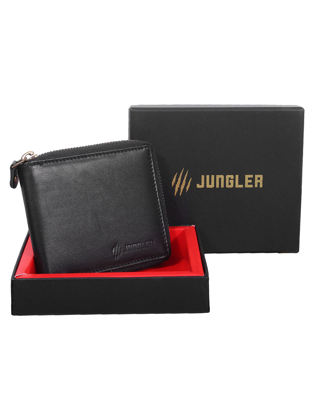 JUNGLER Men Leather Zip Around Wallet
