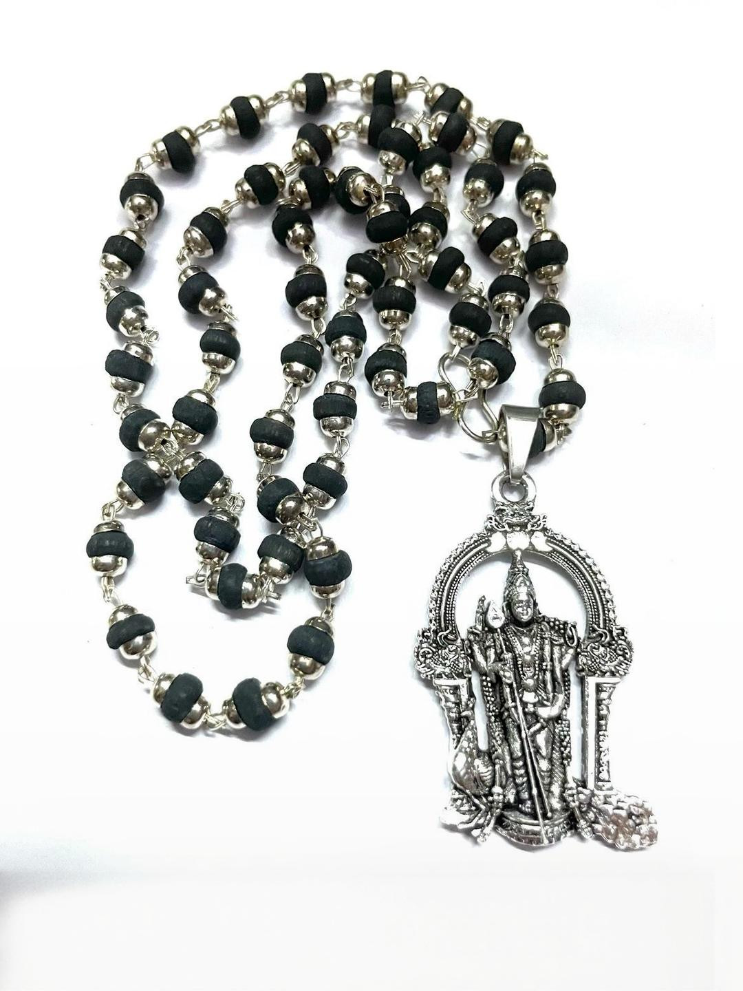 AURRA STORES Black Silver Necklace