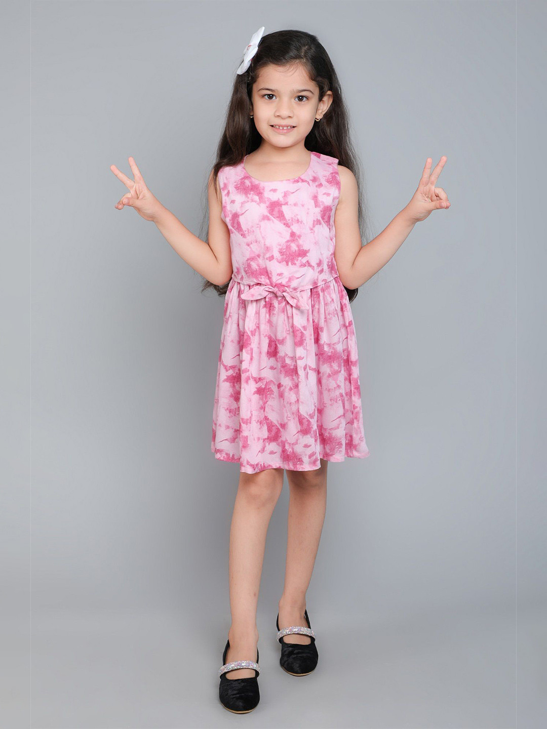Funshine Girls Tie and Dye Print Sleeveless Fit & Flare Dress