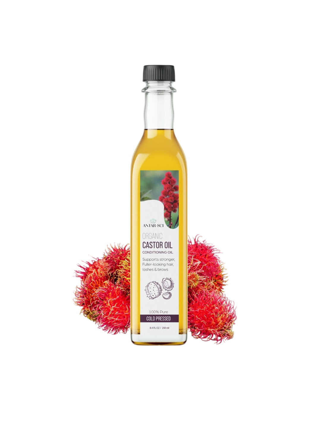 Antar-Sci 100% Pure Cold Pressed Castor Oil - 250 ml