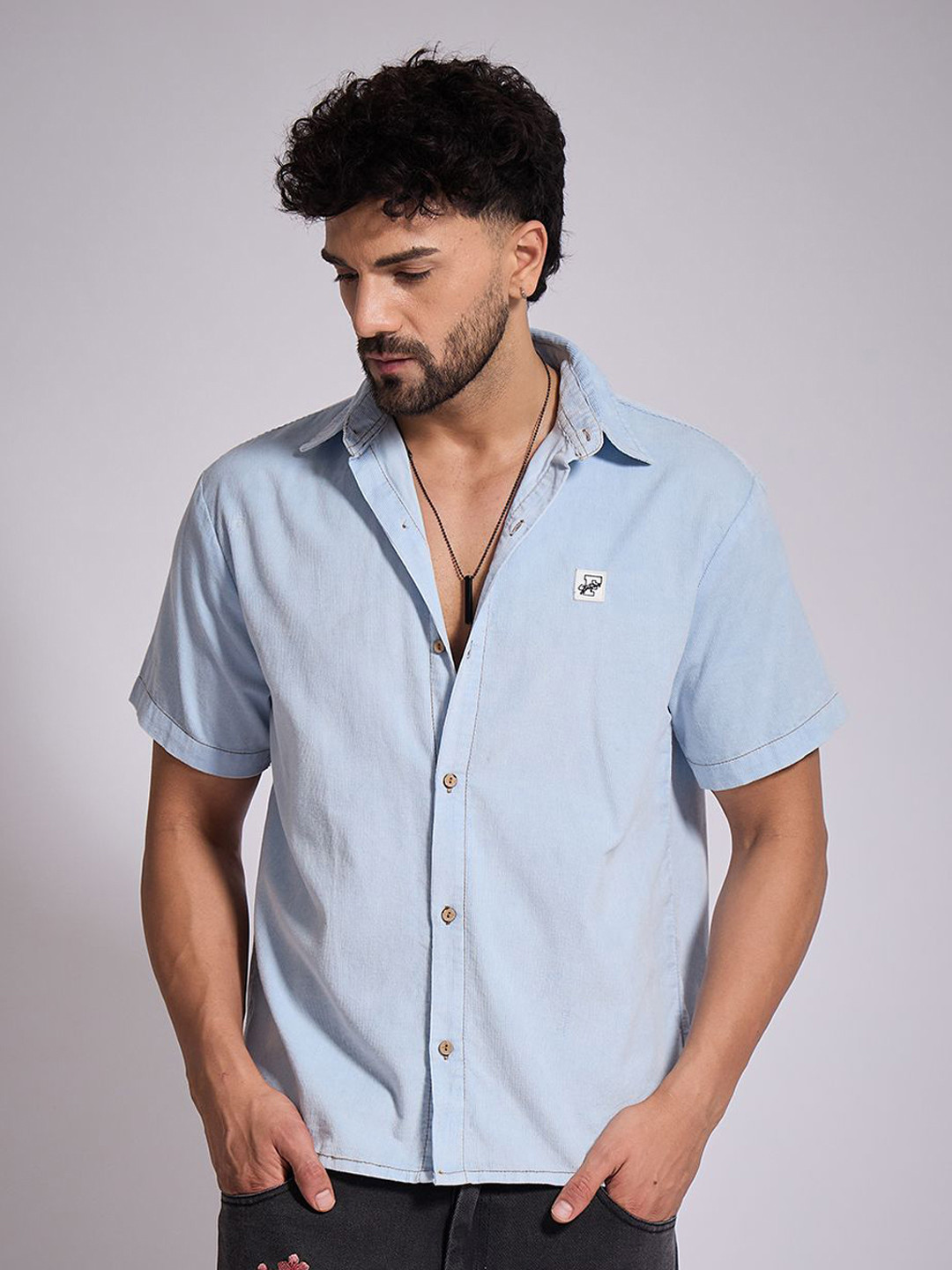 FUGAZEE Spread Collar Cotton Casual Shirt
