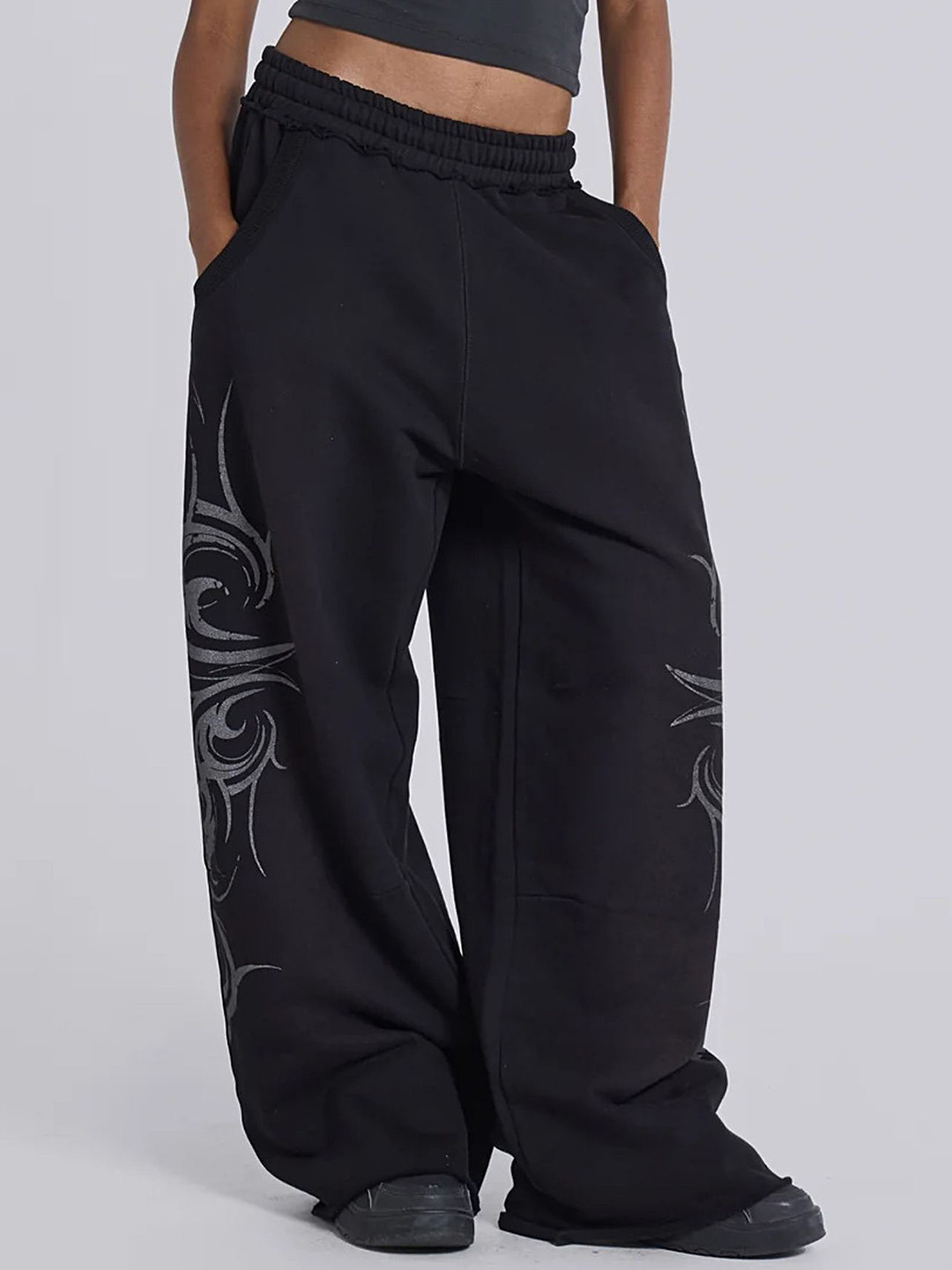 LULU & SKY Women Loose Fit Abstract Joggers
