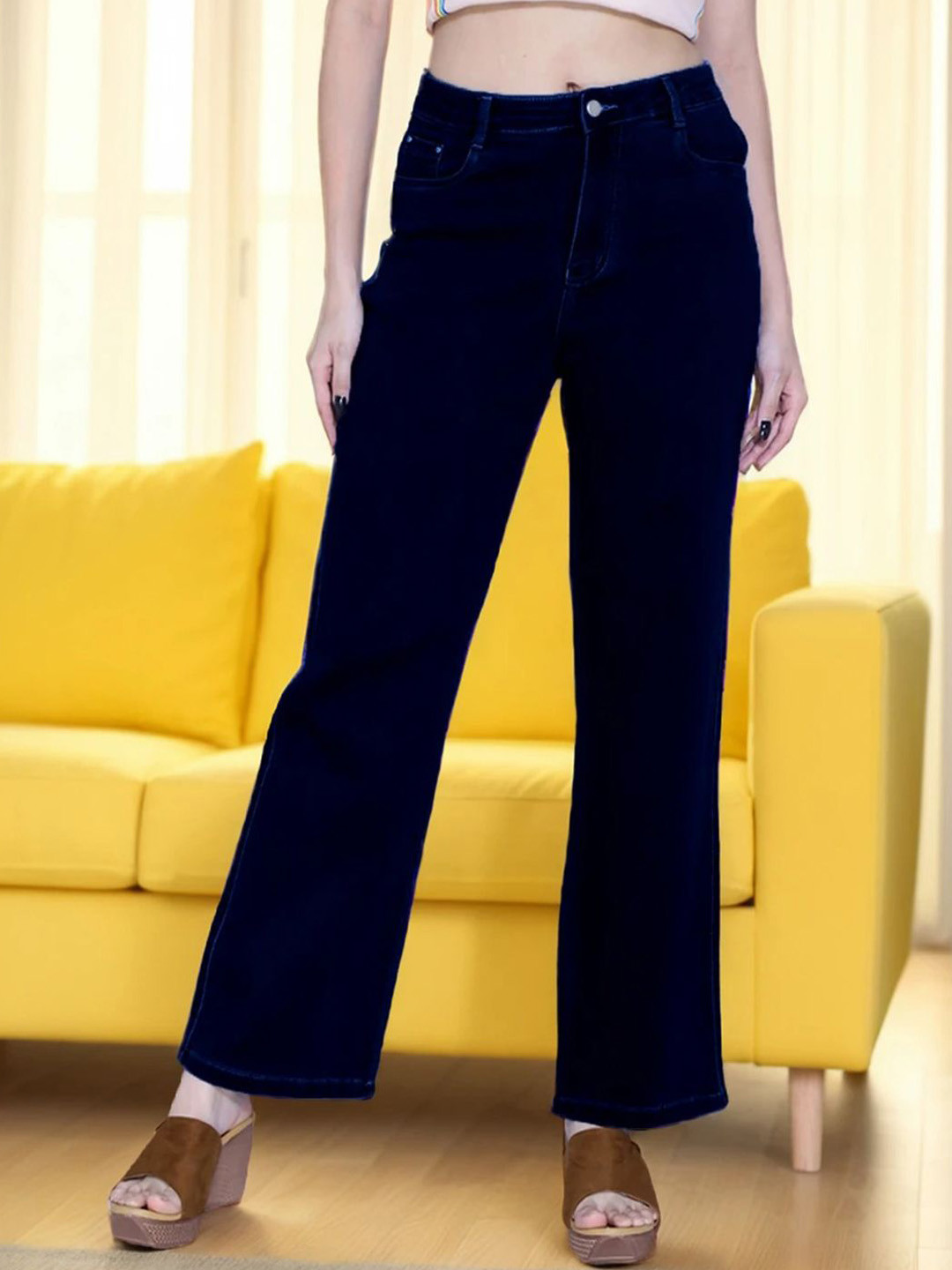 FIREAGE Women Bootilicious Wide Leg High-Rise Stretchable Jeans