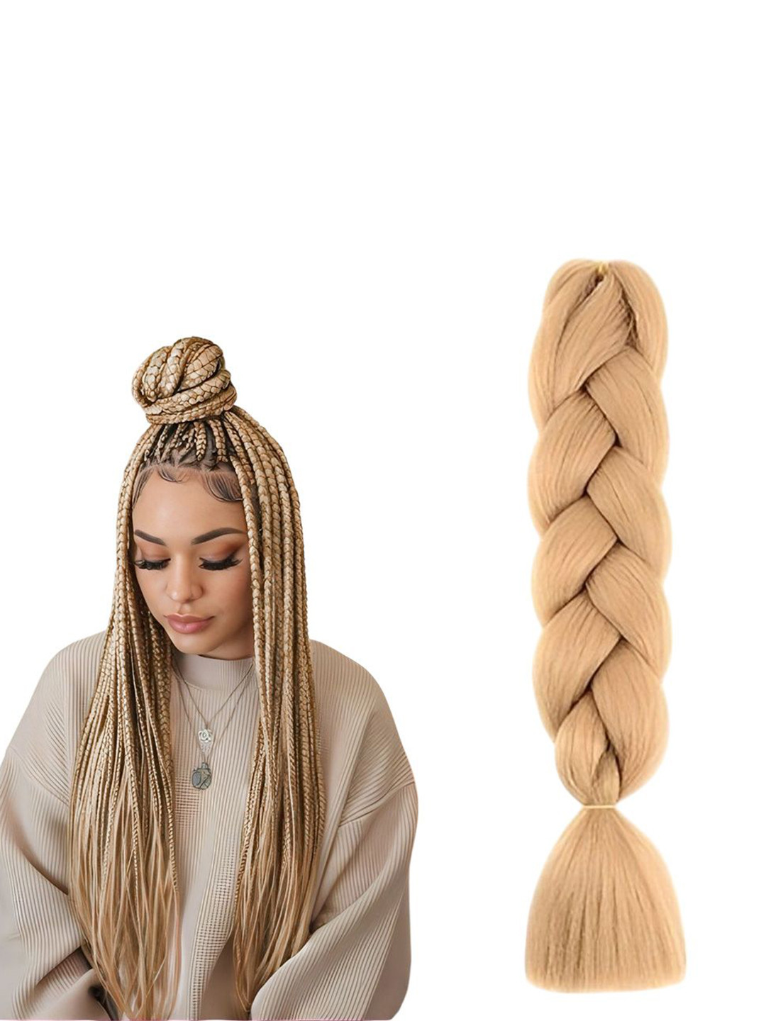 VIEWS Wavy Tape-In Twists Jumbo Braiding Hair Extension - Beige - 24 Inch